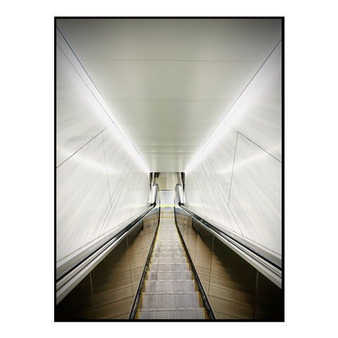 View from the top of an escalator in the new Penn Station