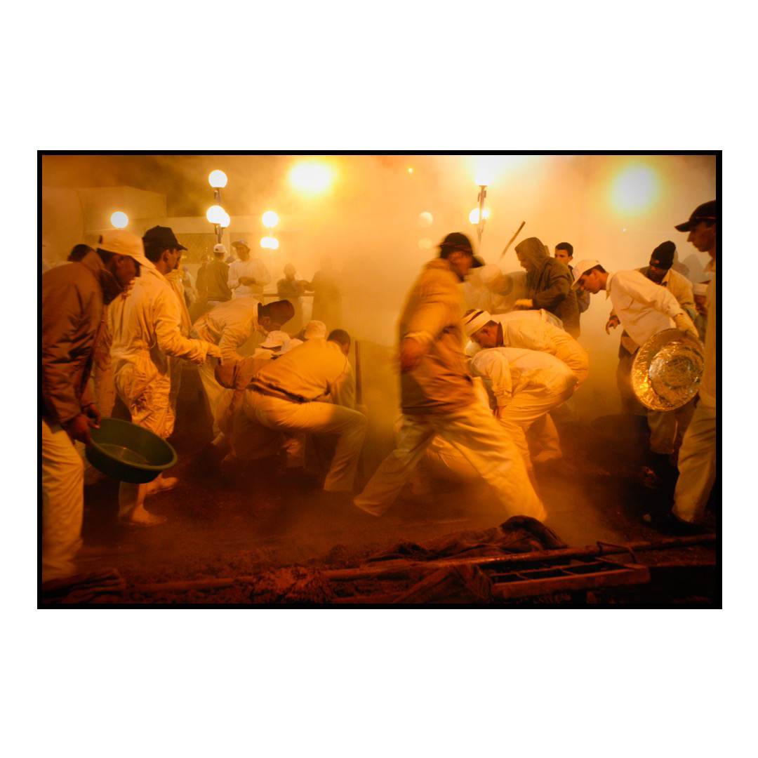 Samaritans preparing the Passover feast